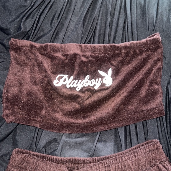 Two piece playboy pj set. Brown size xl - Picture 2 of 3